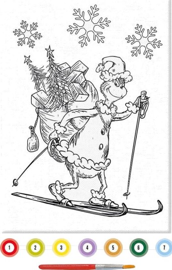 Totum Mal etter nummer lerret 6+ år The Grinch