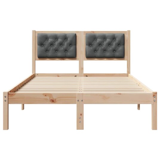 Sengestamme med hodegjerde Mørkegrå 135 x 190 cm Massiv furu Sengestamme med hodegjerde Mørkegrå 135 x 190 cm Massiv furu