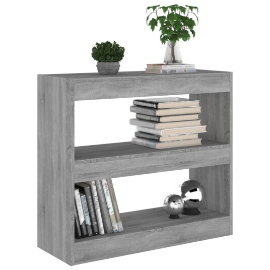 vidaXL Bokhylle/romdeler gr? sonoma eik 80x30x72 cm