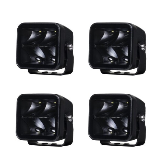 Arbeidslys PURELUX Black Square 40 Spot 8 cm / 40W / Spot 4 stk.