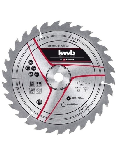 kwb Stationary Saw Accessory, TCT circ saw blade 200x16 T20