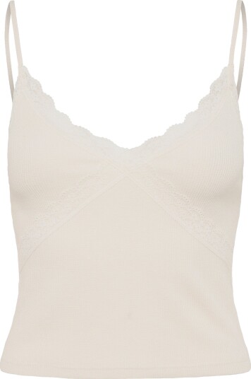 American Eagle 5722 Waffle Lace Cami Cream XL