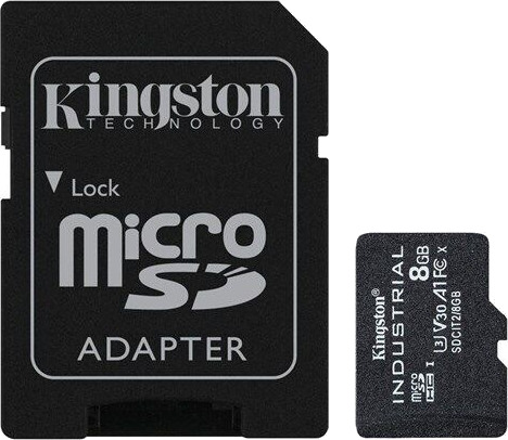 Kingston Industrial microSD/SD-card - 100/20MB - 8GB