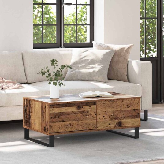 Kaffebord med skuff Gamle tre 90 x 50 x 36,5 cm Konstruert tre