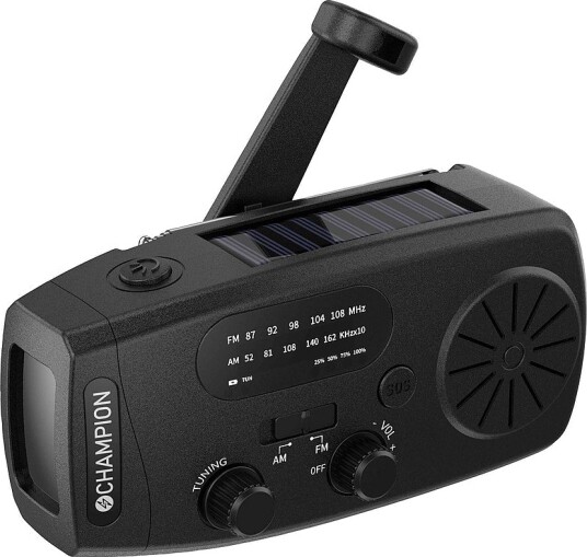 Champion Nordic Sveiveradio med Lommelykt og Solcellelading Champion Nordic Sveiveradio med Lommelykt og Solcellelading