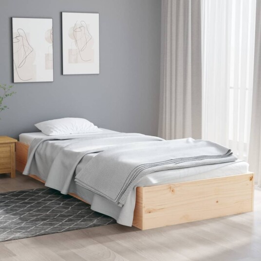 vidaXL Sengeramme heltre 75x190 cm 2FT6 Small Single
