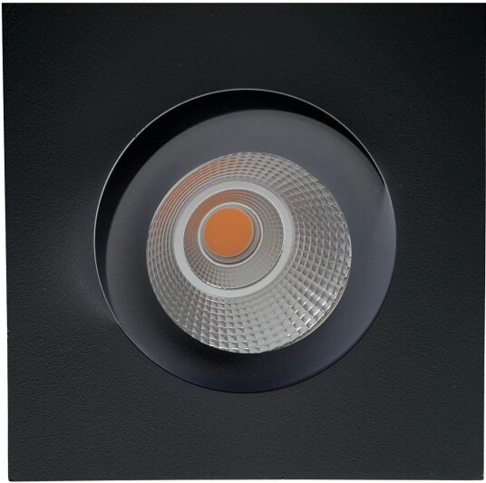 Nordesign Georgia 360 lavtbyggende downlight firkantet 7W 2700K RA97 Dimbar IP44 - Svart