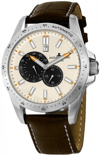 Jacques Lemans Herreklokke 1 1775B Liverpool Antikkhvit/Lær Ø48 mm