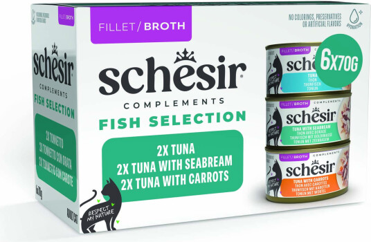Schesir Våtfôr Sparepakke Complements I Buljong Blandet Pakke 3 Varianter 24 X 70 G