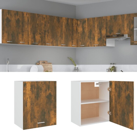 vidaXL Vegghengt skap r?kt eik 50x31x60 cm konstruert tre vidaXL Vegghengt skap r?kt eik 50x31x60 cm konstruert tre