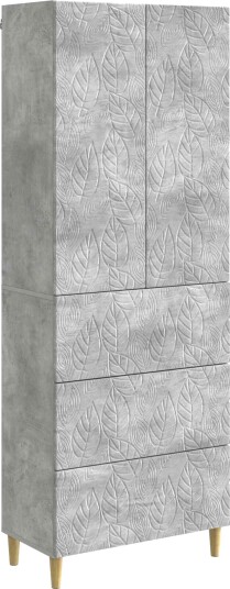 vidaXL Skapsett 2 pcs Betonggrå 66 x 34,5 x 90 cm Konstruert tre