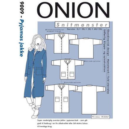 ONION Snittmønster Plus 9009 Pyjamasjakke Str XL 5XL