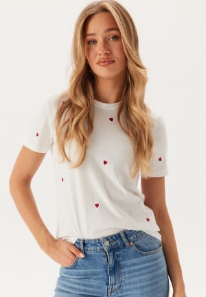 ONLY Onlketty Life S/S O-NECK TOP J Bright White Aop:heart XL
