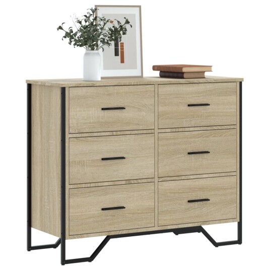 Kommode sonoma eik 91x35,5x74,5 cm konstruert tre 8721102834691 Kommode sonoma eik 91x35,5x74,5 cm konstruert tre 8721102834691