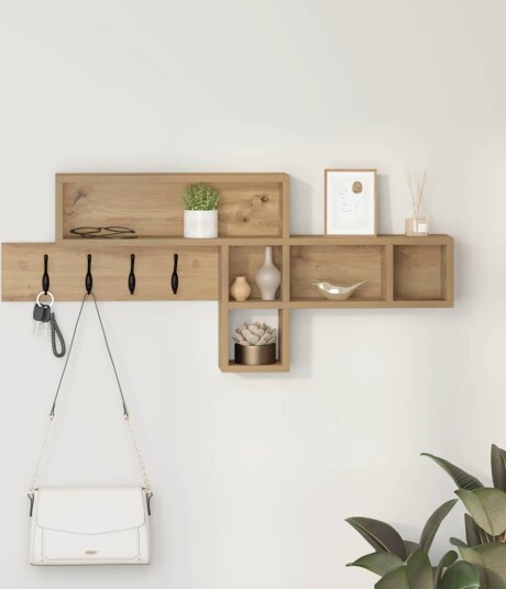  Vegghengt kleshenger med hylle artisan eik 100 x 12 x 43.5 cm
