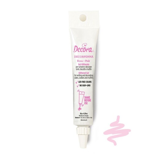 Decora Pyntegele Glitter Rosa 20g 