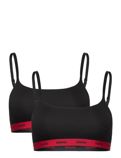 HUGO Twin Bralette Stripe   Black   XL