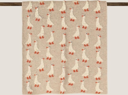 Frati Home Barnepledd Paperella beige kokt ull 75x100