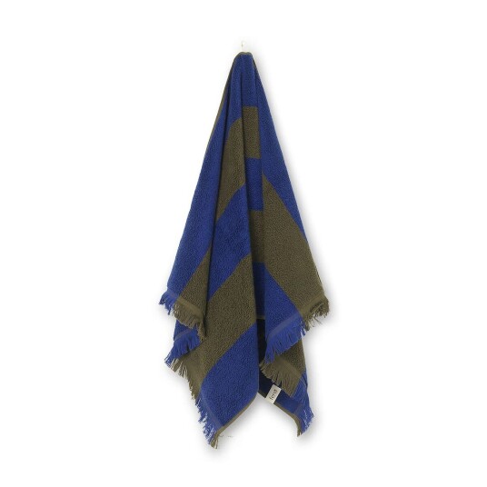 ferm LIVING Alee håndkle 50 x 100 cm Olive-bright blue
