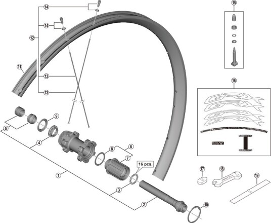 Shimano låsemutter unit venstre til bakhjul modell WH-RX570-TL-R12