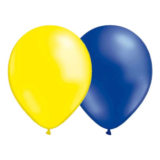 Ballongkungen AB Ballonger Metallic Blå/Gul - 25-pakning