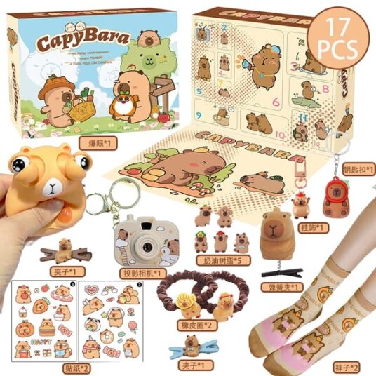 Hot 2025 Capybara Julekalender 12 Dagers Nedtellingskalender