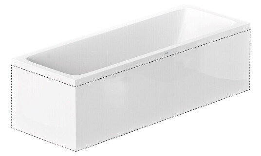 Nordhem Saltholmen L-Panel, Vendbar Til Badekar Saltholmen, 180 cm, Hvit