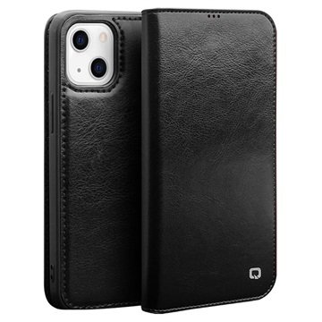 Qialino Classic iPhone 13 Mini Lommebok-deksel I Lær Svart