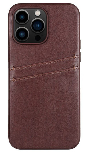 GEAR Buffalo Vegansk Skinn Deksel til iPhone 14 Pro Max med Kortholder - Brun