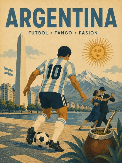 Plakat Argentina Fotball og Tango