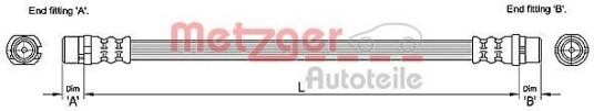 Bremseslange METZGER 4110251 Bremseslange METZGER 4110251