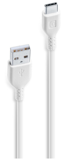 Cellularline Kabel USB A til USB C 2 meter Hvit