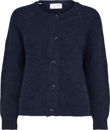 Selected Femme Lulu Ls Knit Short Cardigan - Dark Sapphire Melange M