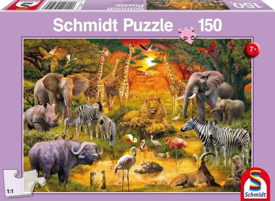 Schmidt Puzzles 56195 Puslespill 150 Brikker Dyreliv I Afrika