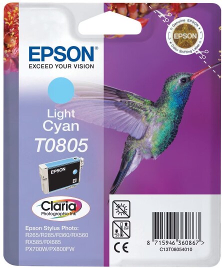 Epson blekkpatron Claria T0805 Lys Cyan