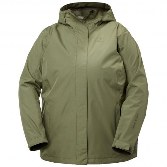 Helly Hansen Seven J Plus, Regnjakke, Dame, PluSize, Lav Green Helly Hansen Seven J Plus, Regnjakke, Dame, PluSize, Lav Green