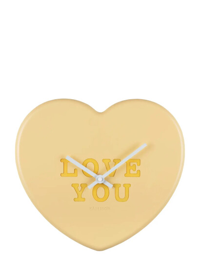 Karlsson Veggklokke Heart Candy Soft Yellow Yellow 27cm Karlsson Veggklokke Heart Candy Soft Yellow Yellow 27cm