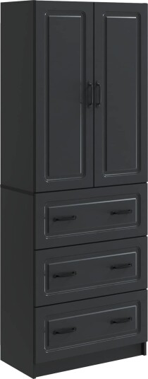 vidaXL Skapsett 2 pcs Svart 66 x 34,5 x 87 cm Konstruert tre vidaXL Skapsett 2 pcs Svart 66 x 34,5 x 87 cm Konstruert tre
