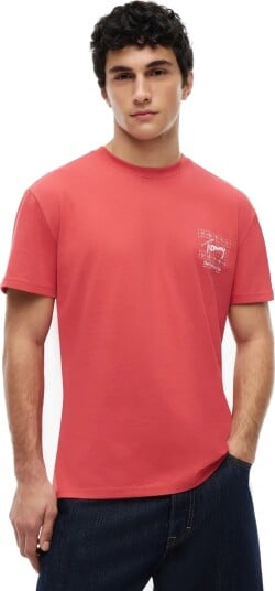 Tommy Jeans Tjm Reg Sign Flag Ss Tee Ext Red XS Tommy Jeans Tjm Reg Sign Flag Ss Tee Ext Red XS