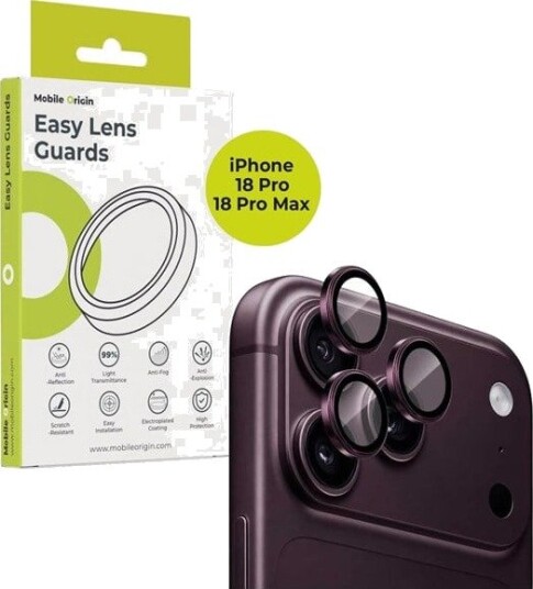 Mobile Origin Easy Lens Guards iPhone 18 Pro/18 Pro Max - Wine Red