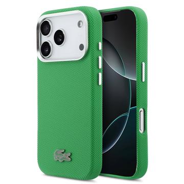 Lacoste iPhone 17 Pro Iconic Petit Pique Metal Logo deksel MagSafe kompatibel Grønn
