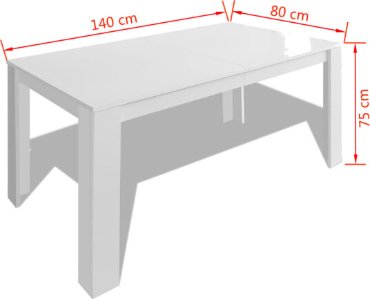Hjørneskrivebord med 4 hyller - hvit