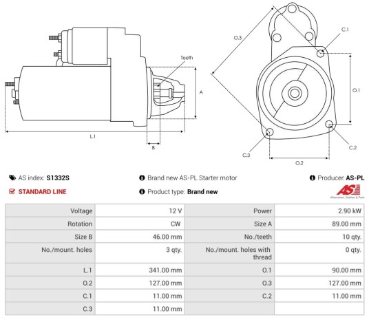 AS PL S1332S Starter