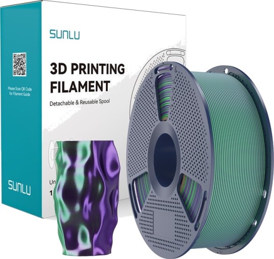 Sunlu Pla+ Silk Dobbel Farge 1.75 Mm 1 Kg (Grønn-Lilla) Filament Sunlu Pla+ Silk Dobbel Farge 1.75 Mm 1 Kg (Grønn-Lilla) Filament