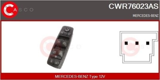 CASCO CWR76023AS Bryter, vindusheis