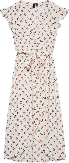 Vero Moda Maxikjole vmPage S/L Long Wrap Dress Hvit