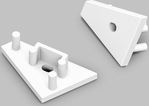 Topmet 1 stk. Endestykke CORNER10 GEN2 Med hull hvit Topmet 1 stk. Endestykke CORNER10 GEN2 Med hull hvit