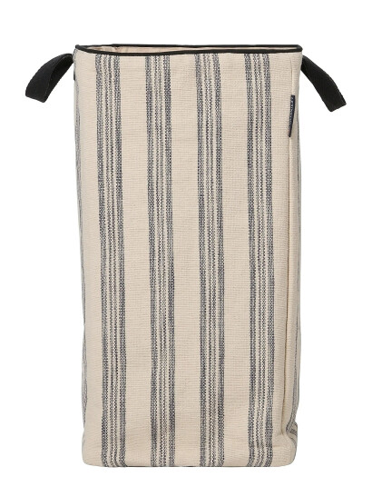 Lexington Home Striped Org Cotton Canvas Laundry Basket - Black - ONE SIZE Lexington Home Striped Org Cotton Canvas Laundry Basket - Black - ONE SIZE