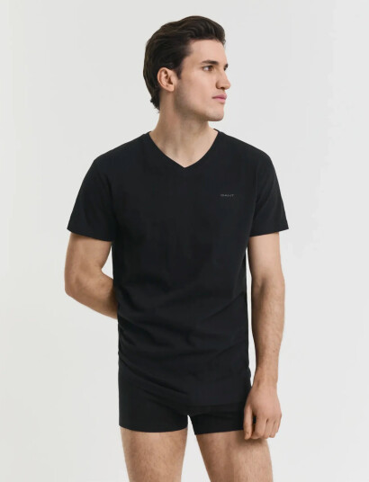 GANT V-Neck T-Shirt 2-Pack - Black - XL