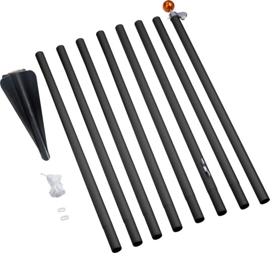 Fairybell delbar flaggstang 8 meter - Svart